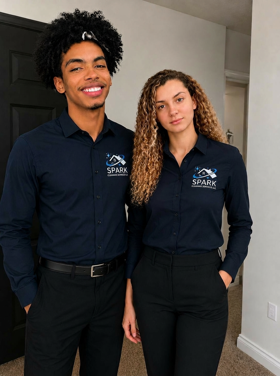 Graziely and her husband, owners of Spark Cleaning Services LLC